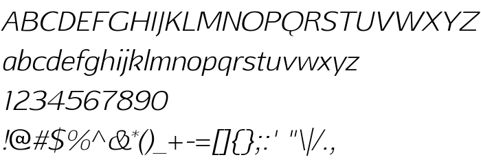 Преглед на шрифта Afta sans Italic