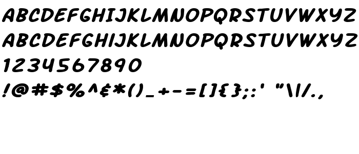 Преглед на шрифта SF Arch Rival Extended Bold Italic