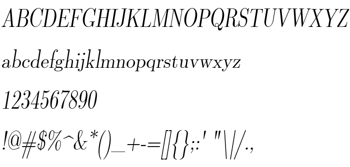 Преглед на шрифта Latin Modern Roman Dunhill 10 Oblique