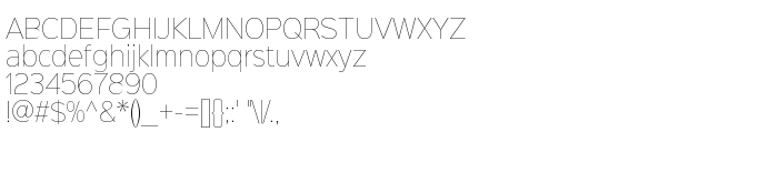 Преглед на шрифта Sinkin Sans 100 Thin