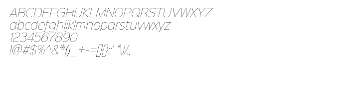 Преглед на шрифта Sinkin Sans 100 Thin Italic