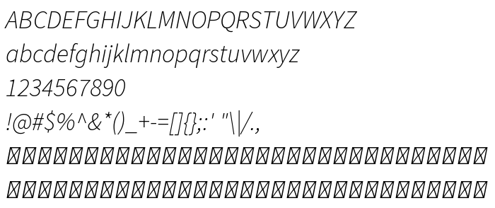 Преглед на шрифта Source Sans Pro Light Italic