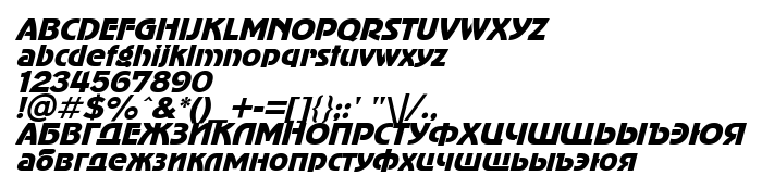 Преглед на шрифта AdverGothic Italic