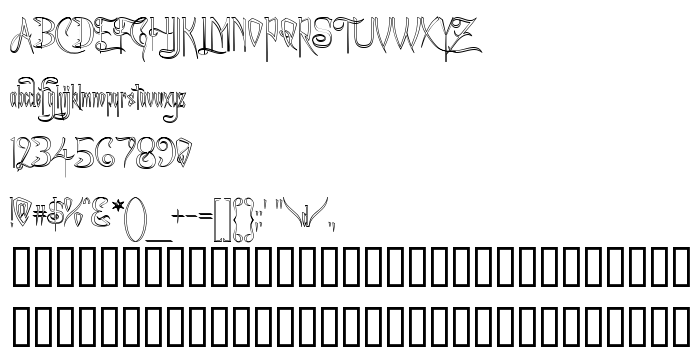 Преглед на шрифта A Charming Font Outline