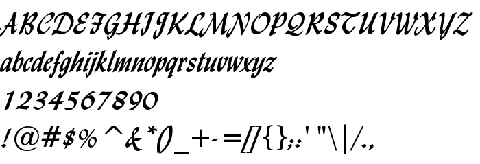 Преглед на шрифта Lynda Cursive Bold