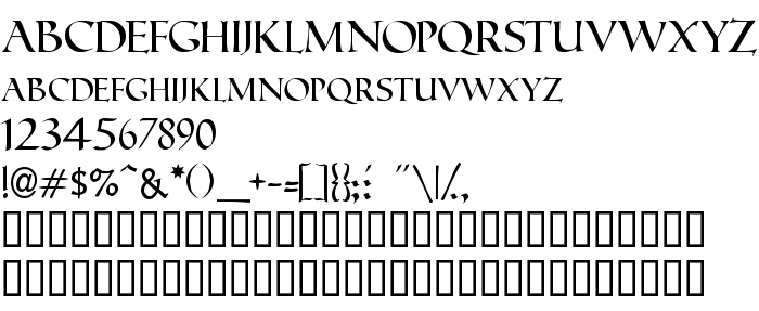 Преглед на шрифта Roman Caps
