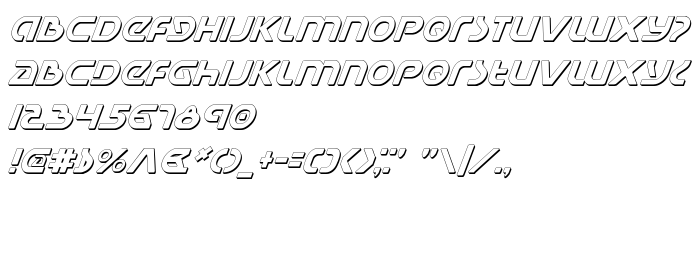 Преглед на шрифта Universal Jack Shadow Italic