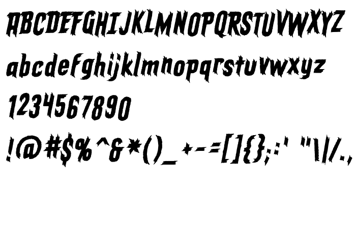 Преглед на шрифта ElderGods BB Italic