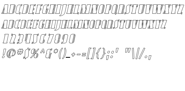 Преглед на шрифта Avondale SC Outline Italic