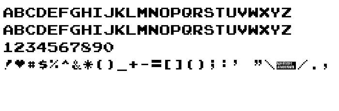 Преглед на шрифта Joystix