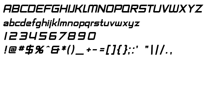 Преглед на шрифта SF Chaerilidae Bold Oblique