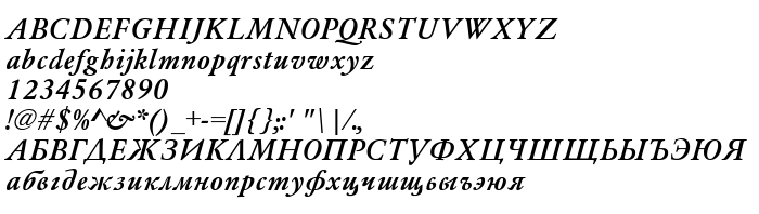 Преглед на шрифта Garamond_A.Z_PS Bold-Italic