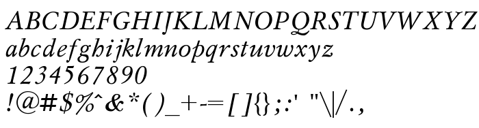 Преглед на шрифта UkrainianMysl Italic